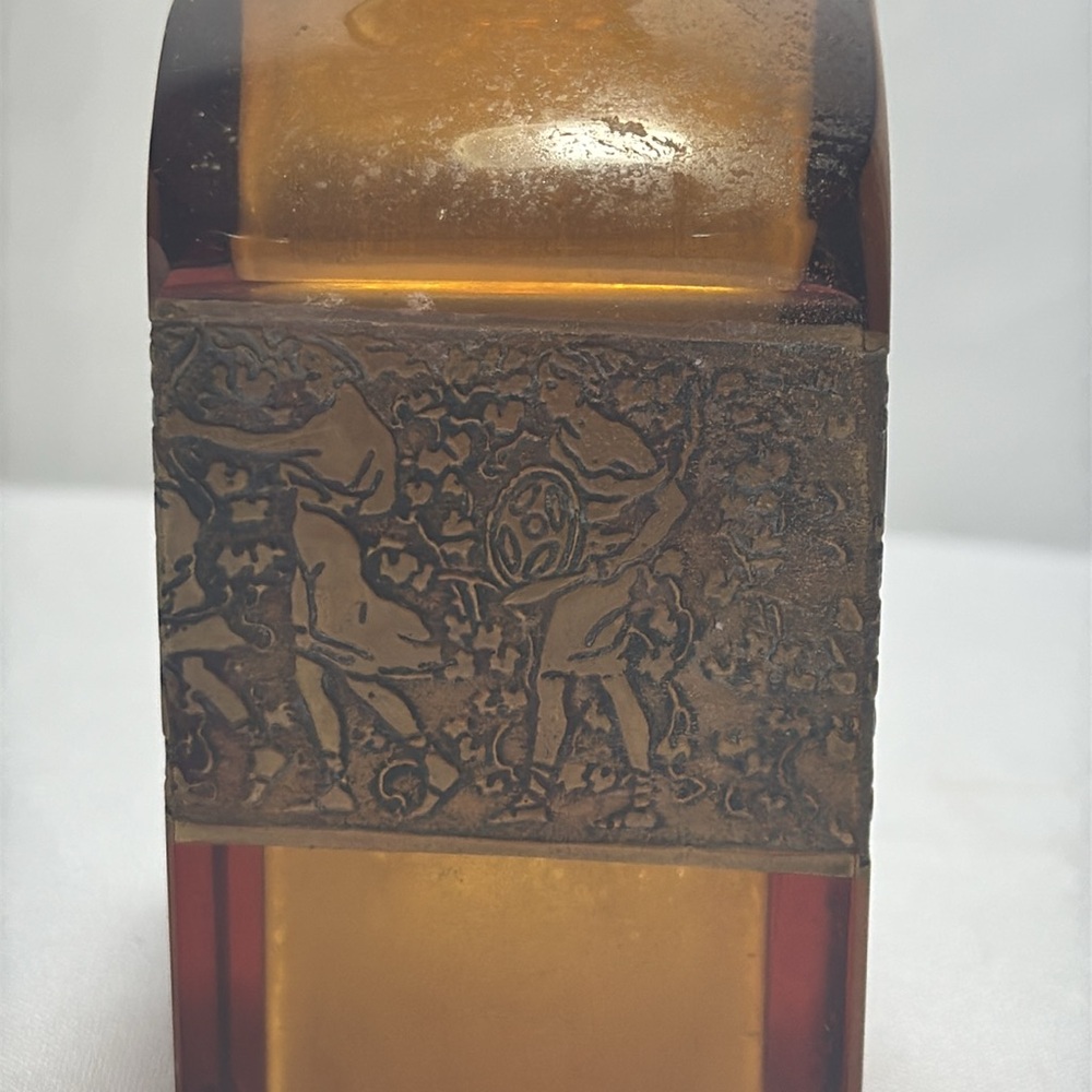 Moser Signed Art Nouveau Amber Glass Decorative Bottle - Picture 4 of 14